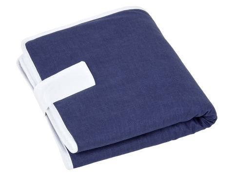 Fasciatoio da viaggio in lino blu blu scuro