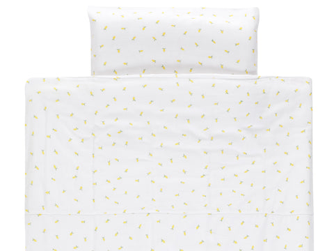 Completo letto in mussola giallo limoni