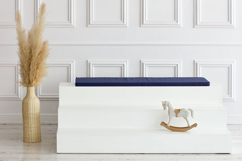 Cuscino per seduta per Ikea TROFAST lino blu blu scuro
