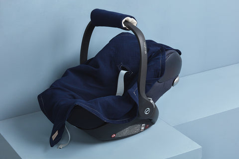 Coperta per seggiolino estivo in mussola blu scuro