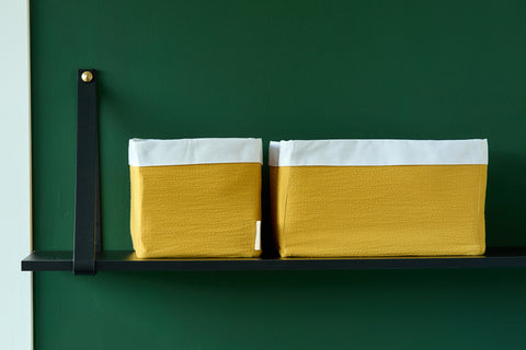 Cestino doppia crêpe giallo senape