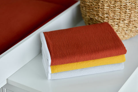 Materassino per fasciatoio doppio crepe rosso autunno rosso