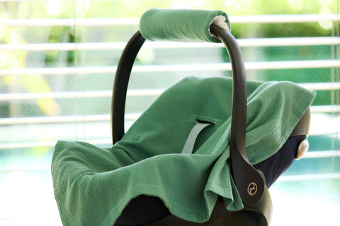 Coperta per seggiolino estivo in doppio crêpe verde giada