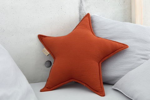Cuscino stella doppio crêpe rosso autunno rosso