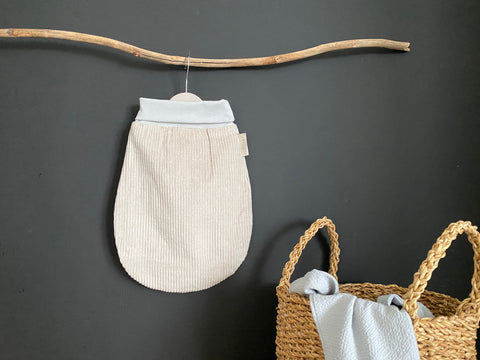Borsa pagliaccetto primavera estate cordoncino largo beige tortora