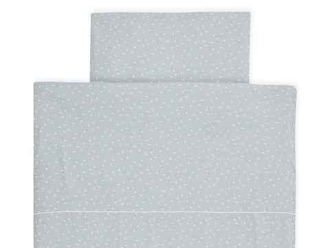Set biancheria da letto in mussola grigia con denti di leone