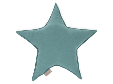 Cuscino stella in mussola blu Nilo