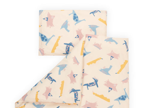Bettwäscheset musselin farbdruck – Zoe´s Dinosaurier auf Beige, Primäransicht