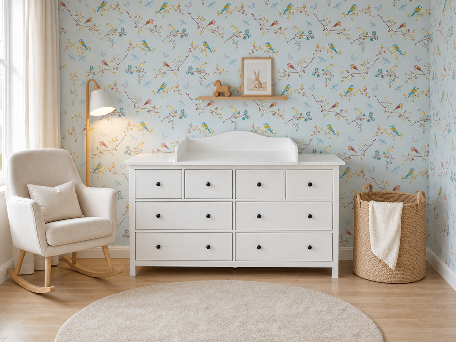 Accessorio fasciatoio bianco adatto per cassettiera HEMNES con pannello larga 160 cm