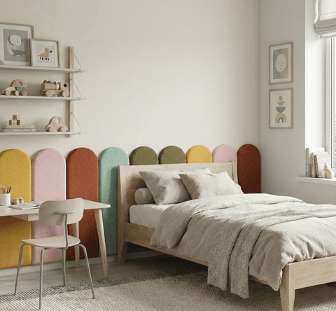 Pannello a parete arrotondato doppio crespo