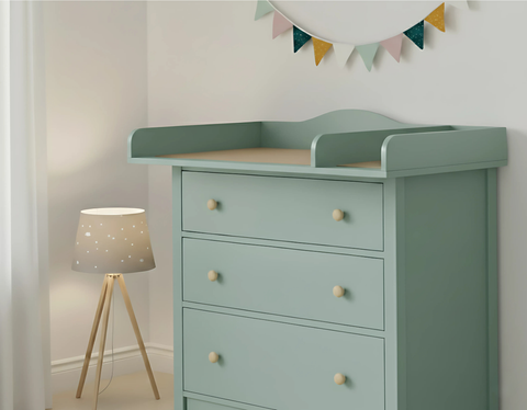 KraftKids copertura fasciatoio XXL verde pastello extra larga 108 cm con scomparto divisorio per HEMNES largo 108 cm