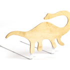 Der KraftKids Rausfallschutz aus Leimholz Dino ist ein verspielter, dinosaurierförmiger Bettschutz aus Holz mit vier Beinen und weißem Metallständer - perfekt als einzigartiger Rausfallschutz Bett oder kreativer Fallschutz Kinder-Accessoire.