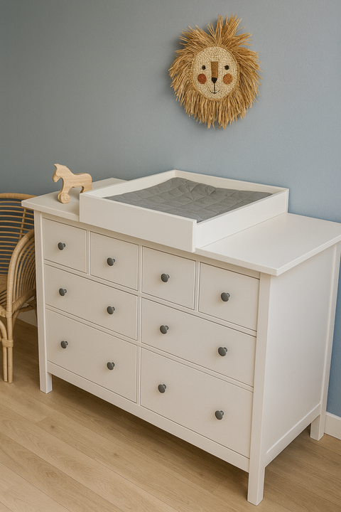 Wickelaufsatz bianco per fasciatura trasversale adatto per comò HEMNES larghi e stretti