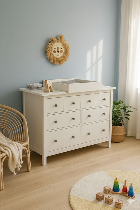 Wickelaufsatz bianco per fasciatura trasversale adatto per comò HEMNES larghi e stretti