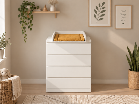 Piano fasciatoio per comò STORKLINTA con 3 o 4 cassetti – Bianco