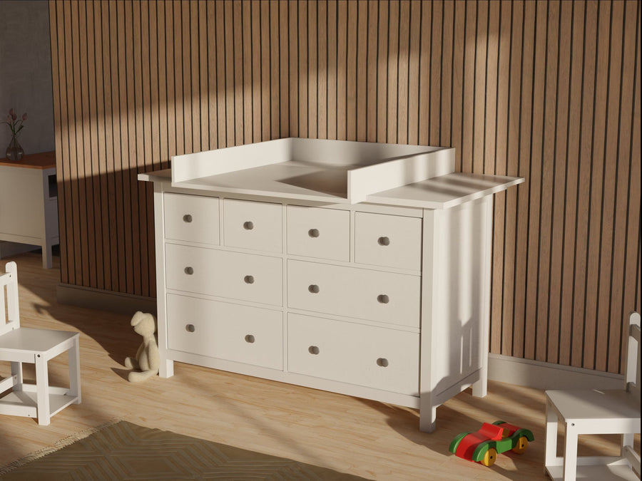 Wickelaufsatz bianco adatto per cassettiera HEMNES larga 160 cm con pannello (copia)