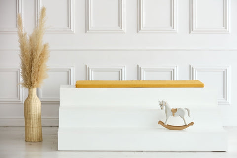 Copriseduta per Ikea TROFAST lino giallo senape