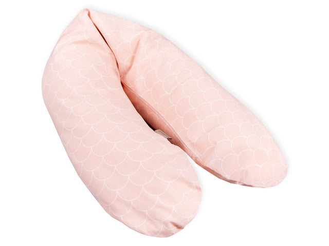 Cuscino per allattamento di qualità semicerchi bianchi su rosa pastello