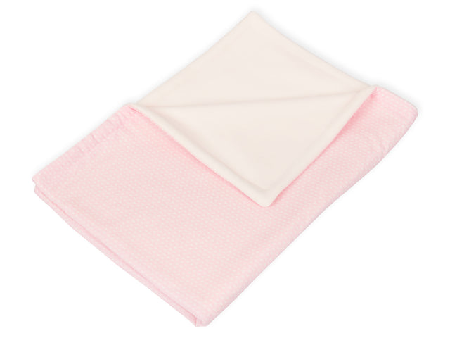 Coperta per bebè con foglie piccole rosa su bianco