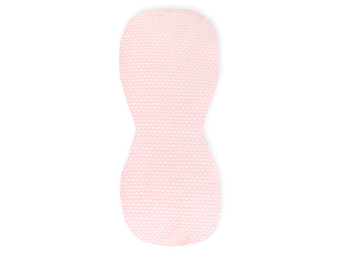 Piccole foglie di tela di rutto rosa su bianco