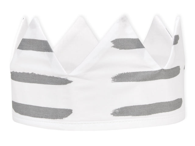 Corona in tessuto con tratti grigi su bianco