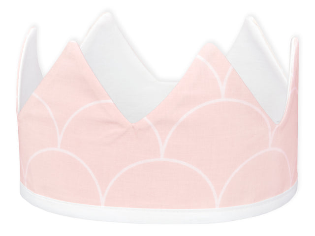Corona in tessuto semicerchi bianchi su rosa pastello