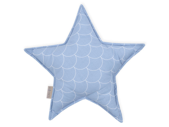 Cuscino stella semicerchi bianchi su blu pastello
