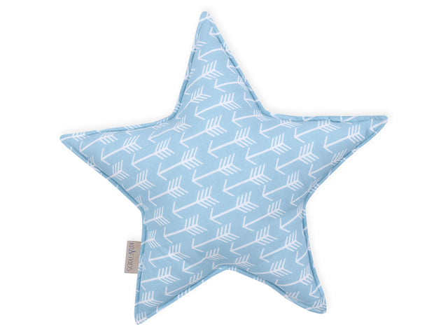 Frecce bianche del cuscino della stella sul blu