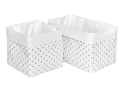 Cestino bianco semplice con punti grigi su bianco