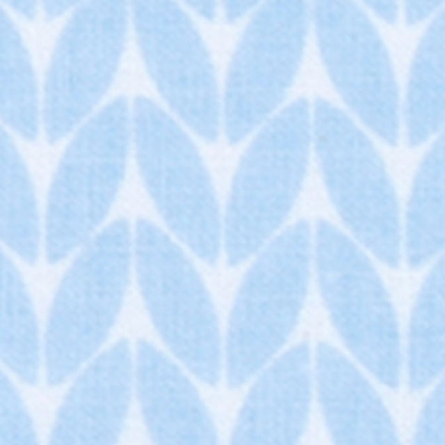 Foglioline in tessuto azzurro su bianco