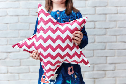 Cuscino stella chevron magenta