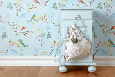 Borsa da palestra piccoli cerbiatti grigio arancione su bianco