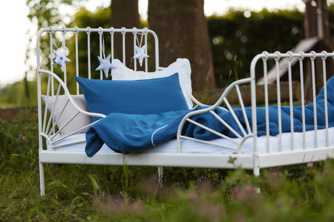 Set biancheria da letto in mussola blu