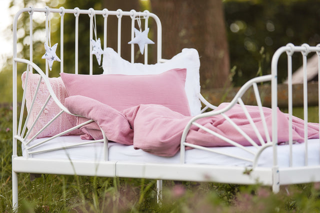 Set biancheria da letto in mussola rosa