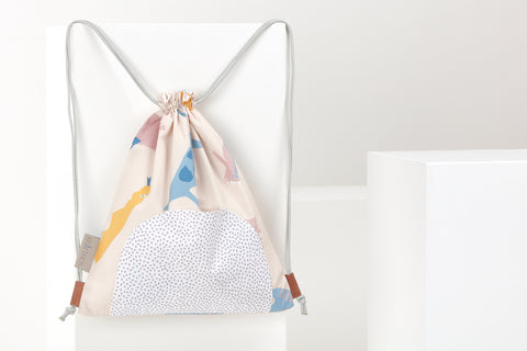 Borsa da palestra I dinosauri di Zoe su beige