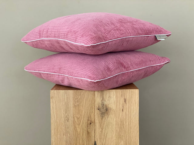 Fodera per cuscino cordoncino largo rosa