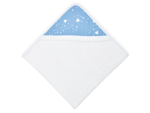 Asciugamano con cappuccio triangoli arrotondati bianchi su blu