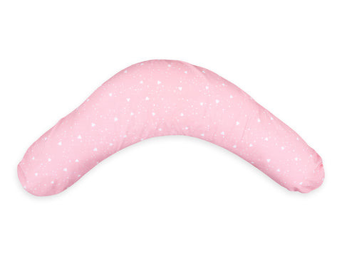 Cuscino per allattamento di qualità, triangoli arrotondati bianchi su rosa