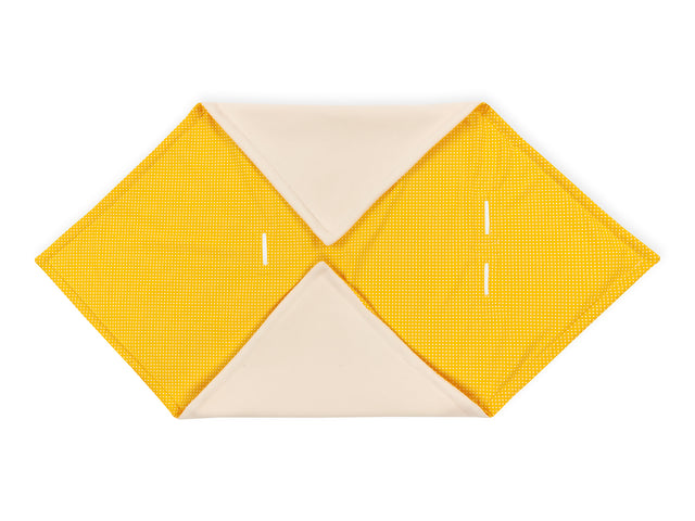 Coperta per seggiolino auto invernale a pois bianchi su giallo