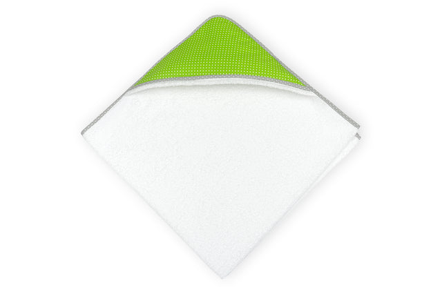 Asciugamano con cappuccio punti bianchi su verde