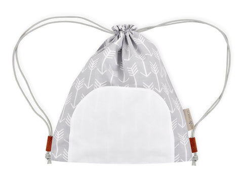 Borsa da palestra frecce bianche su grigio