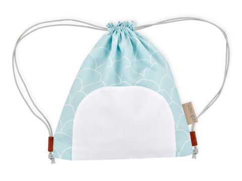 Borsa da palestra semicerchi bianchi su menta pastello