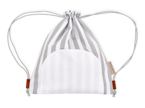 Borsa da palestra a righe spesse grigia