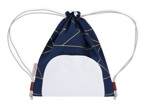 Borsa da palestra linee dorate su blu scuro