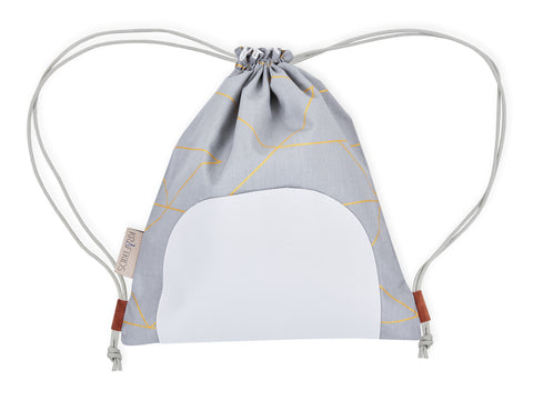 Borsa da palestra linee dorate su grigio