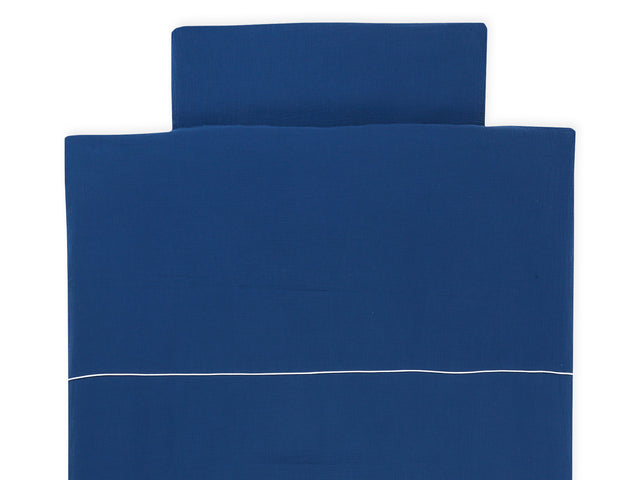 Set biancheria da letto in mussola blu