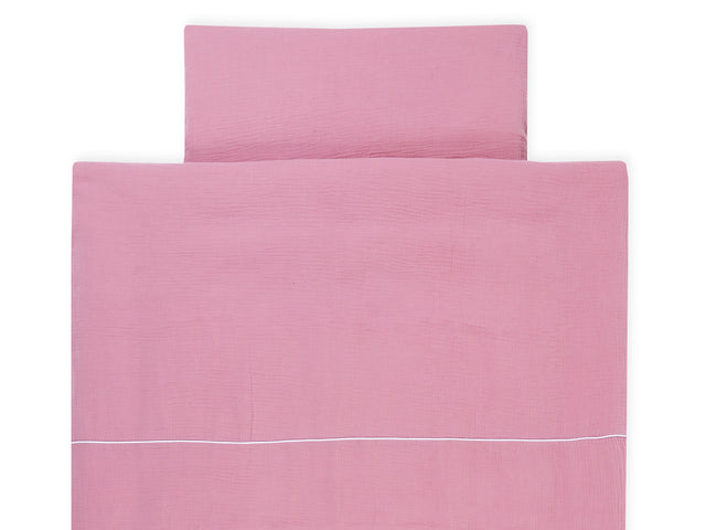 Set biancheria da letto in mussola rosa
