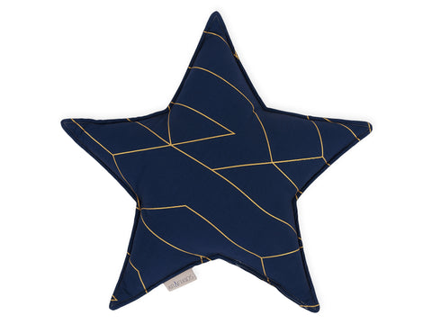 Cuscino stella linee dorate su blu scuro