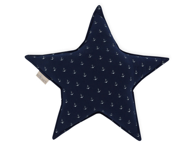 Cuscino stella in mussola blu scuro ancoraggio