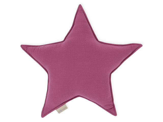Cuscino stella in mussola viola